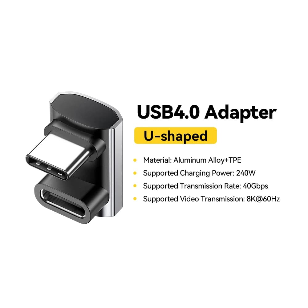 USB4.0 240W 90-Graden OTG Data Adapter 8K
