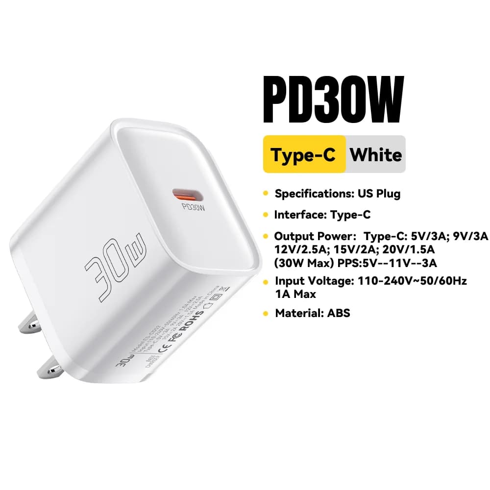 30W Mini USB-C PD snellader