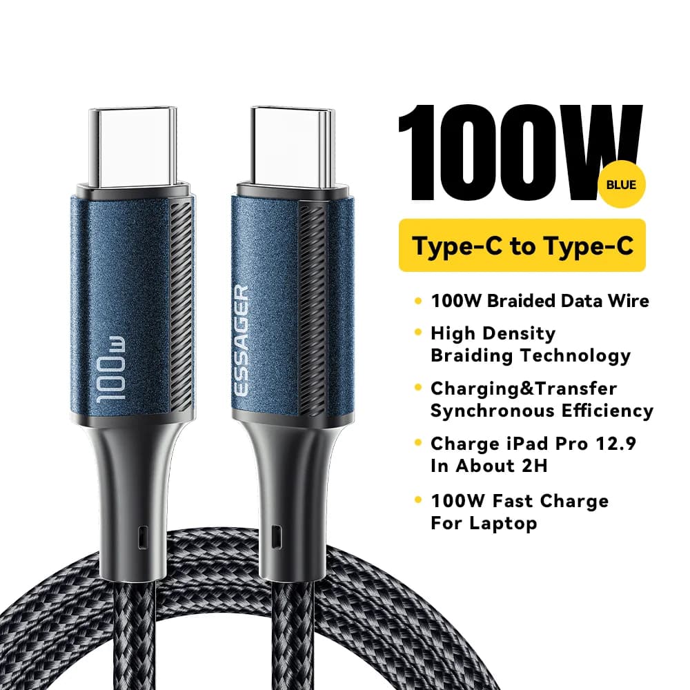 USB-C naar USB-C Kabel met 100W PD Snelladen