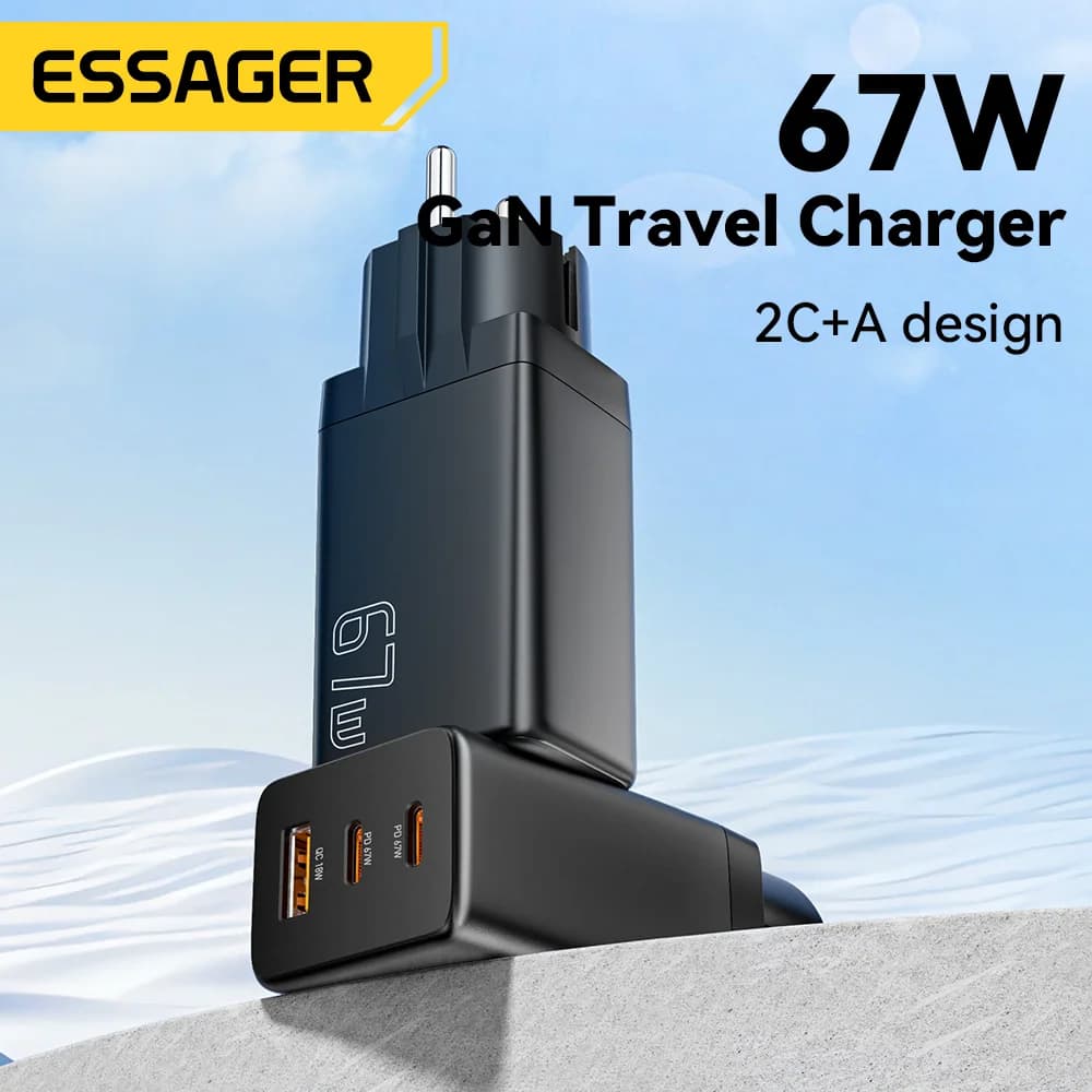 GaN USB Type-C Oplader met EU/KR Plug Opties