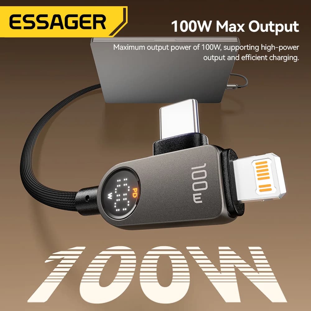 2-in-1 USB-C naar Lightning Kabel, 100W PD