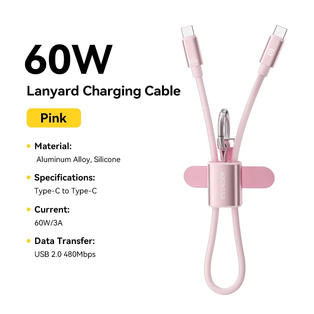 60W Korte USB-C naar USB-C Koord Kabel