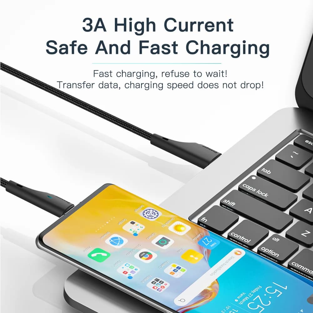 3A USB-A naar USB-C snellaadkabel