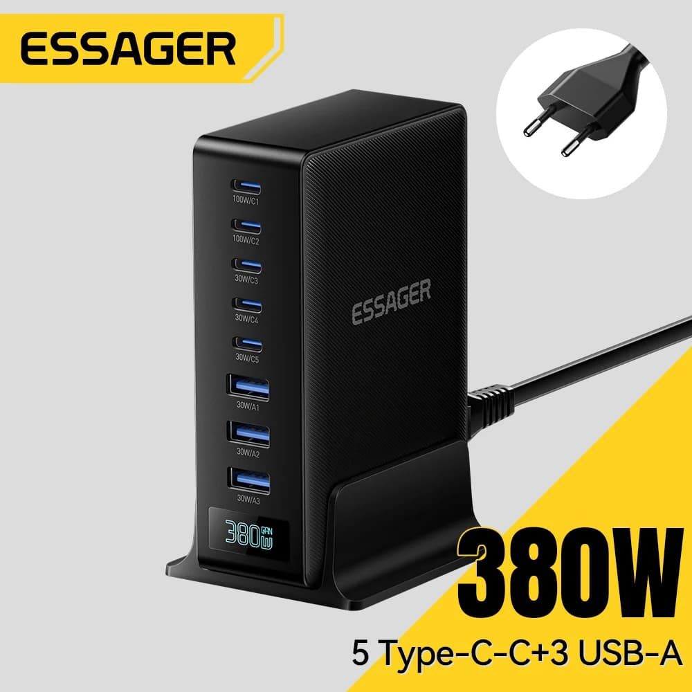 380W 8-in-1 GaN Desktop Opladerstandaard