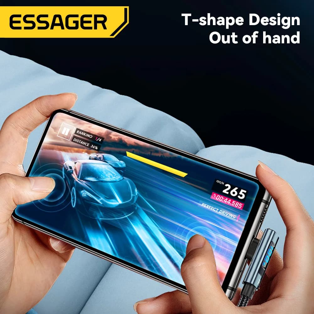 7A 100W haakse USB-C kabel met digitaal display