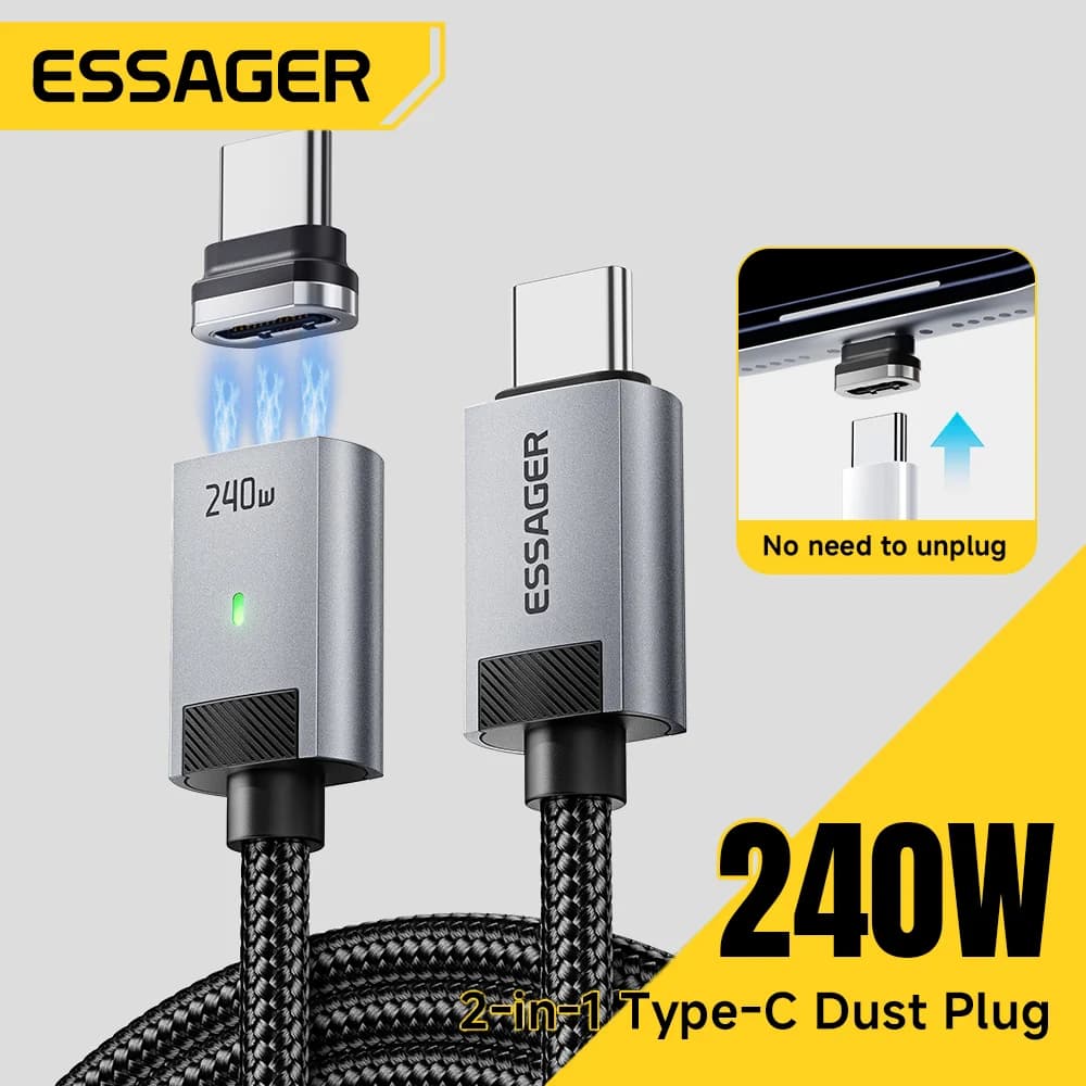 240W Magnetische USB-C naar USB-C Laadkabel