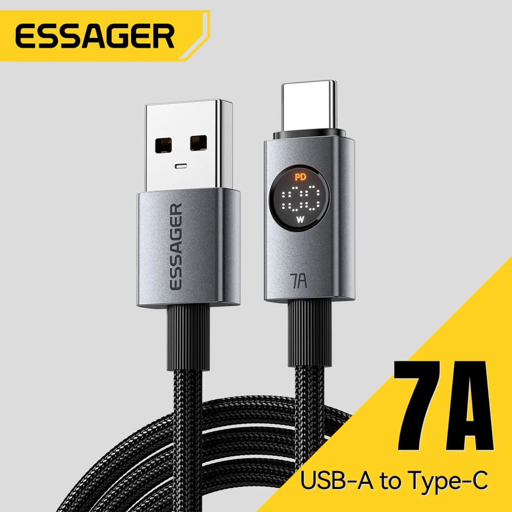7A 100W USB-C Kabel met Digitaal Display