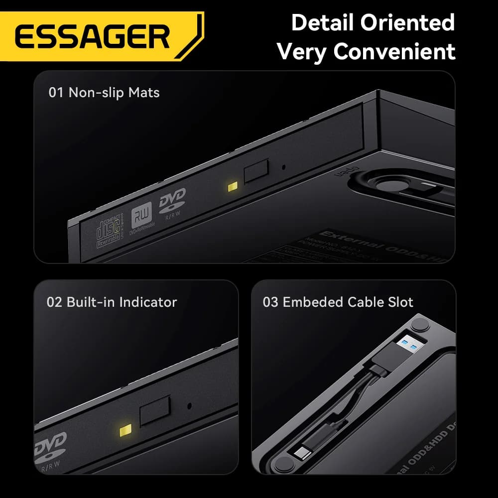 2-in-1 Externe USB CD/DVD Brander Optische Drive