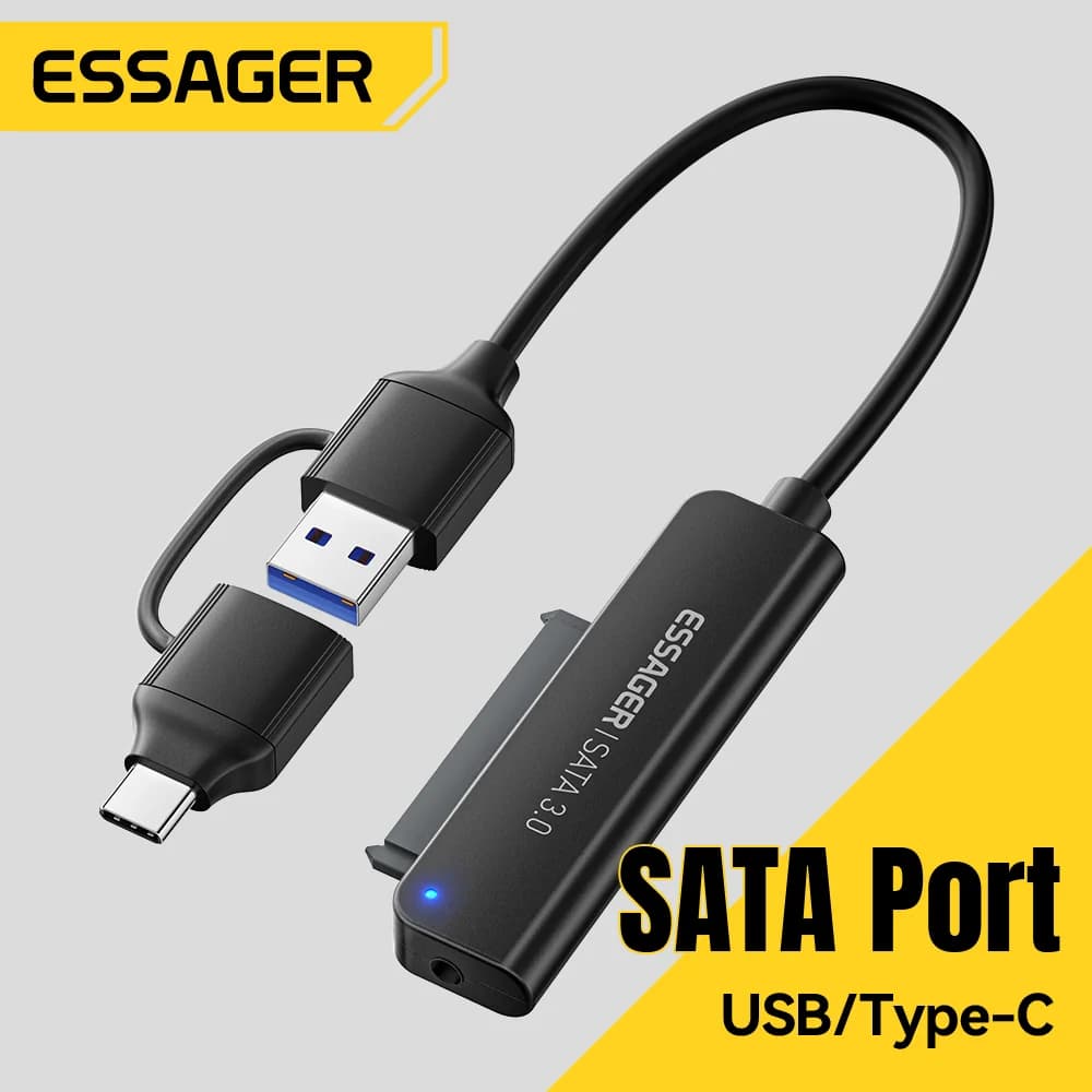 2-in-1 SATA naar USB 3.0/Type-C adapter, 2,5"