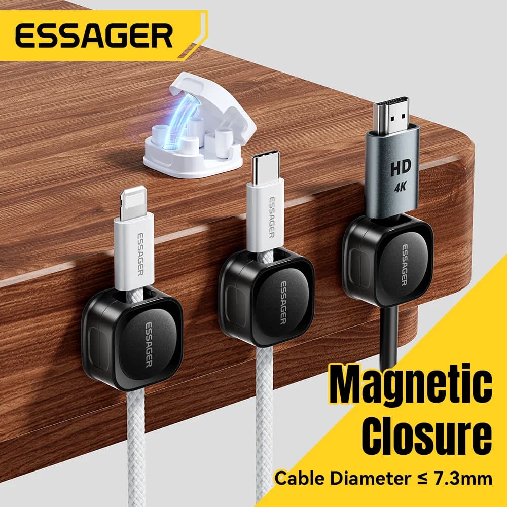 Magnetische verstelbare kabelclips voor bureau-organisatie