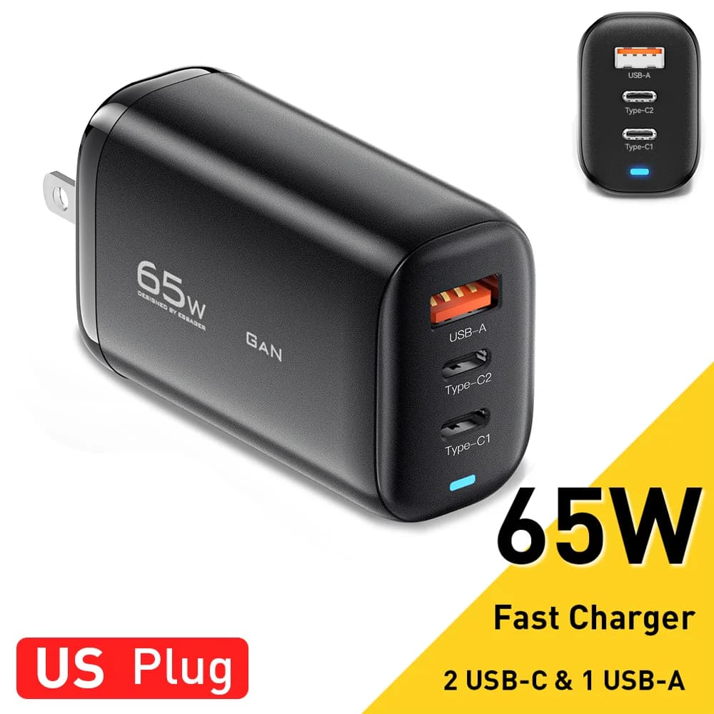 65W GaN USB-C Laptoplader, PPS