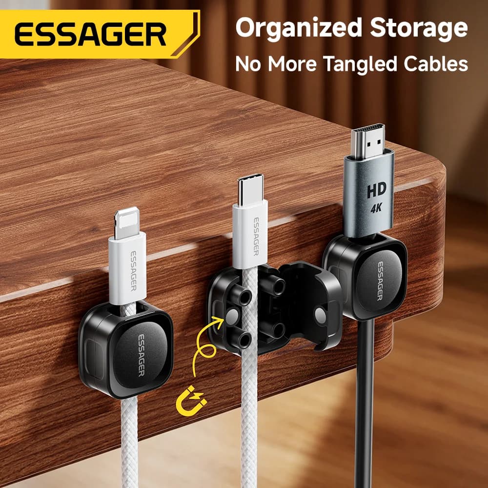 Magnetische verstelbare kabelclips voor bureau-organisatie