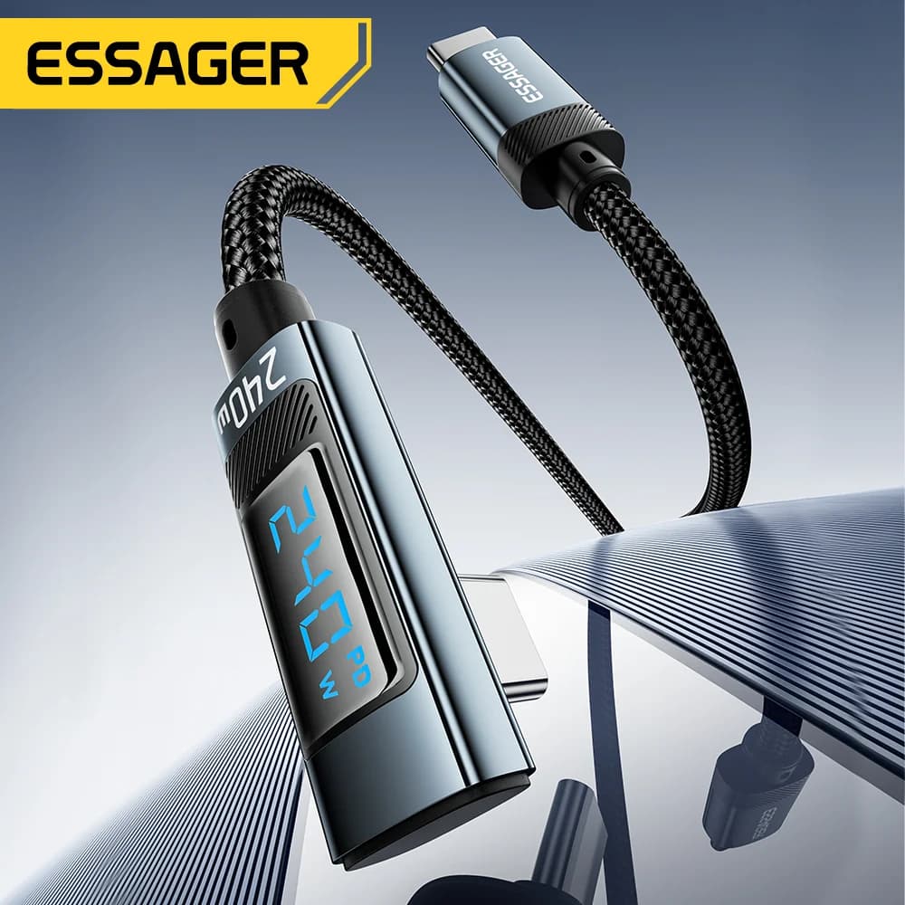 240W USB-C naar USB-C kabel met 90-graden hoek