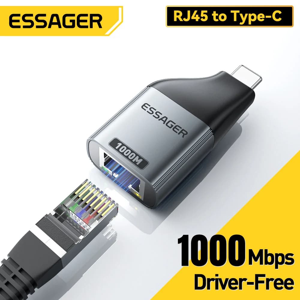 USB-C naar Gigabit Ethernet RJ45 Adapter