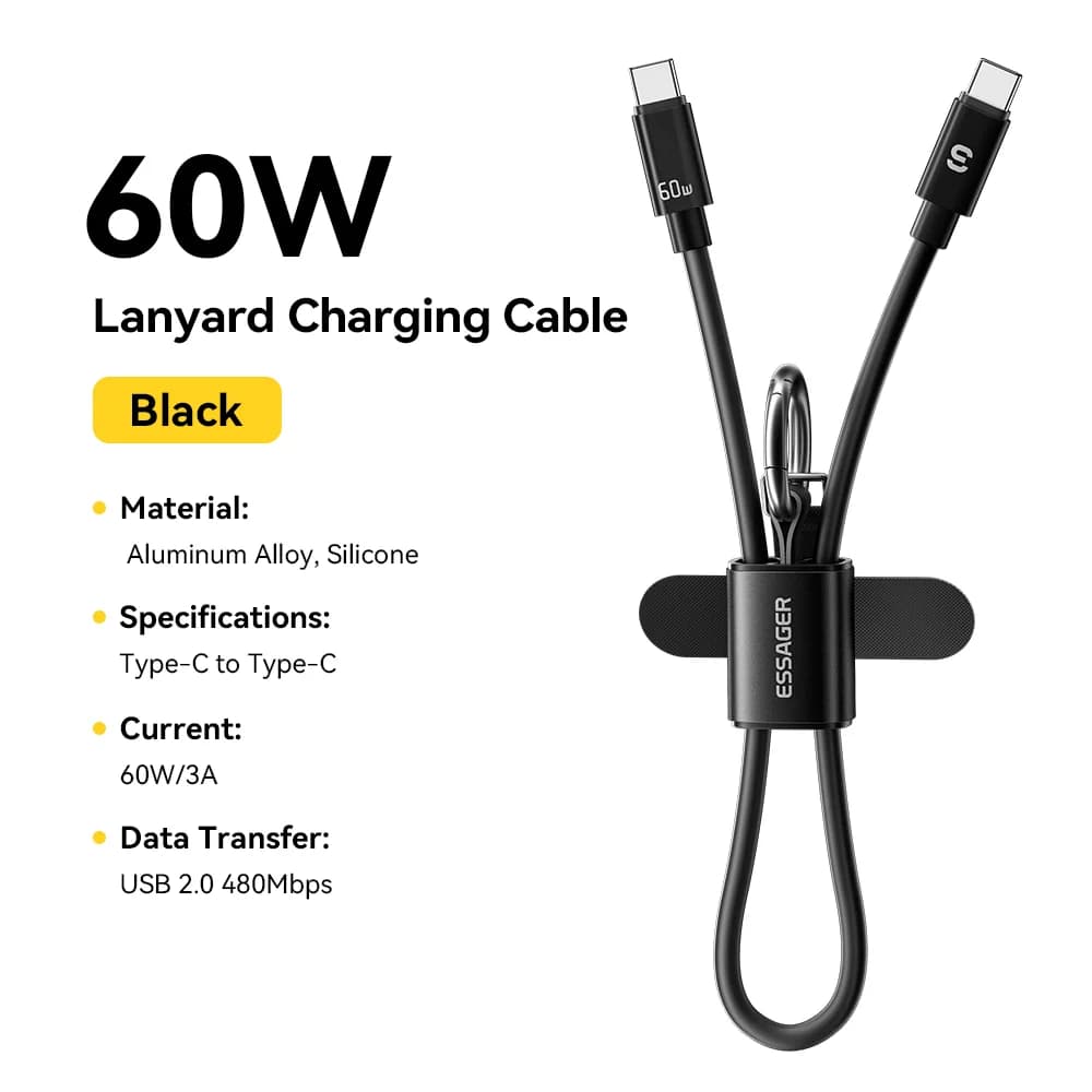 60W Korte USB-C naar USB-C Koord Kabel