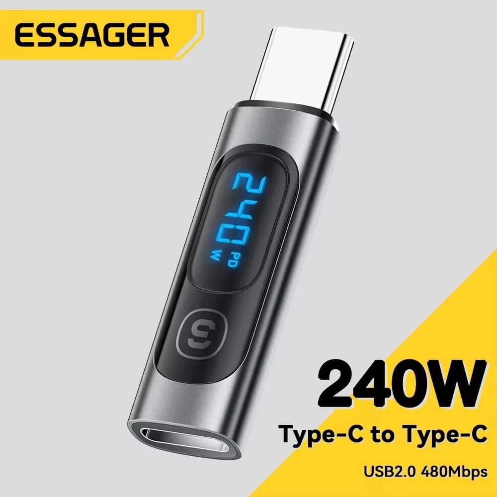 USB-C naar USB-C OTG-adapter met digitaal display