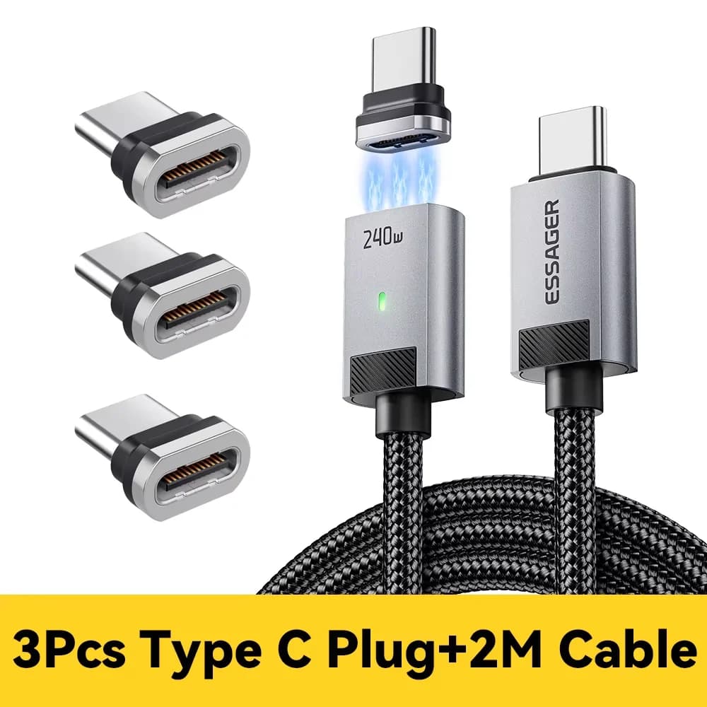 240W Magnetische USB-C naar USB-C Laadkabel