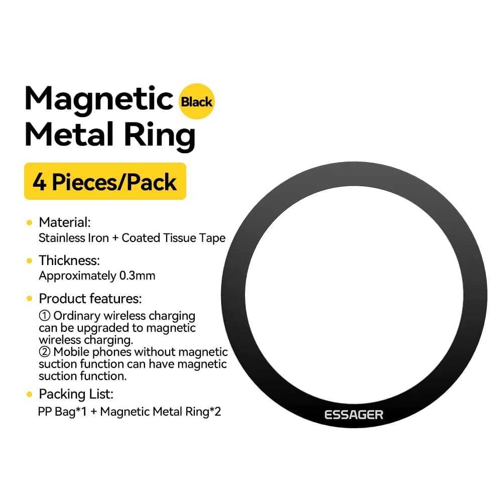 Universele magnetische metalen ring voor draadloos opladen
