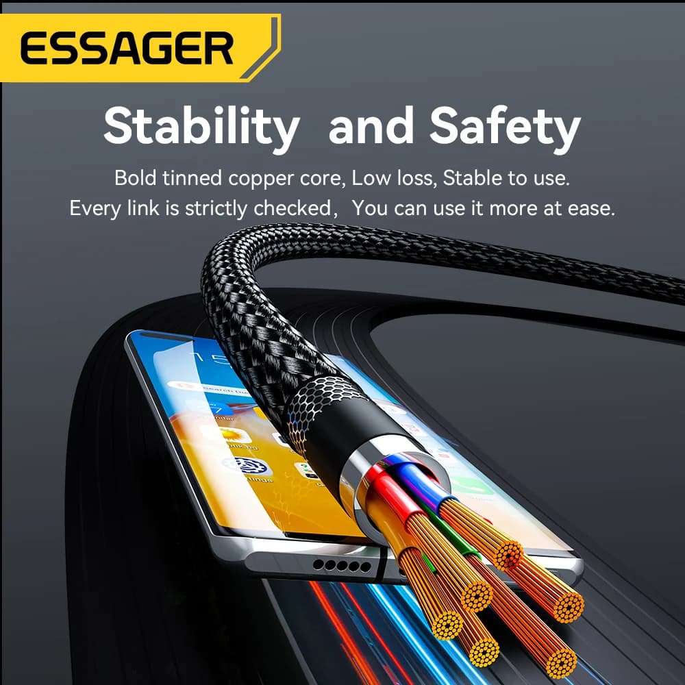 240W USB-C naar USB-C kabel met 90-graden hoek