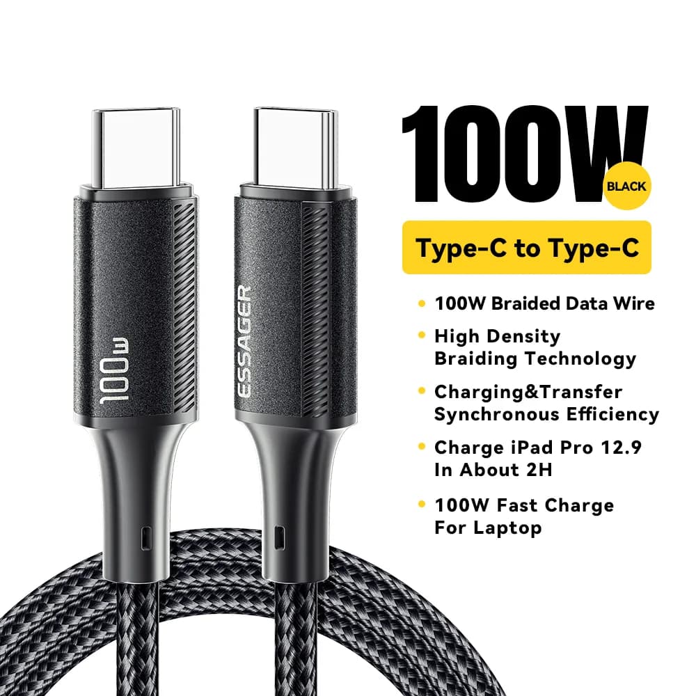 USB-C naar USB-C Kabel met 100W PD Snelladen