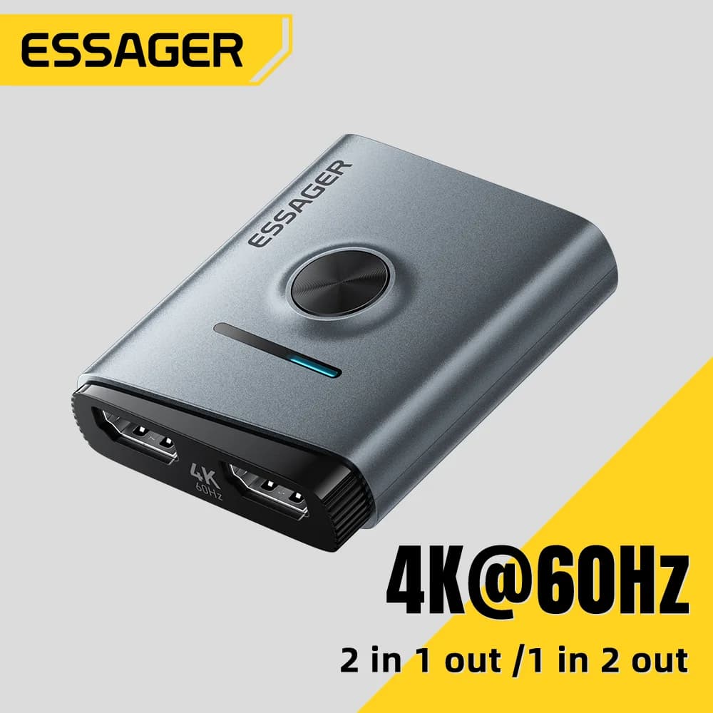 4K 60Hz HDMI-switcher 2-in-1 splitter adapter