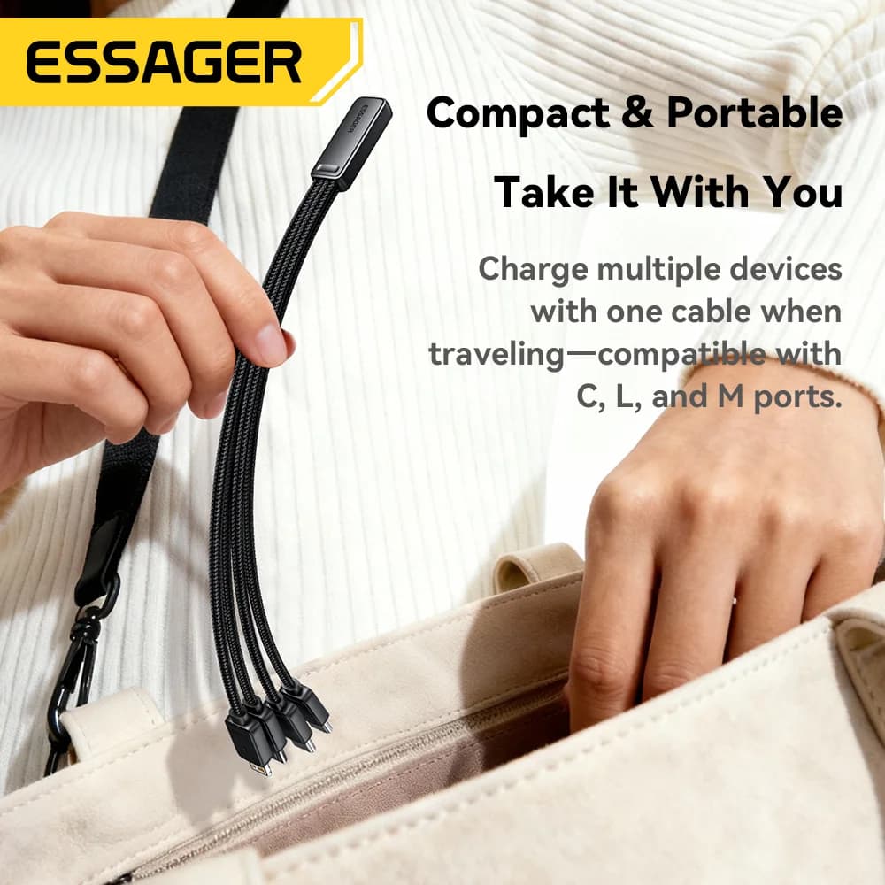 Draagbare 4-in-1 multi USB-oplaadkabel