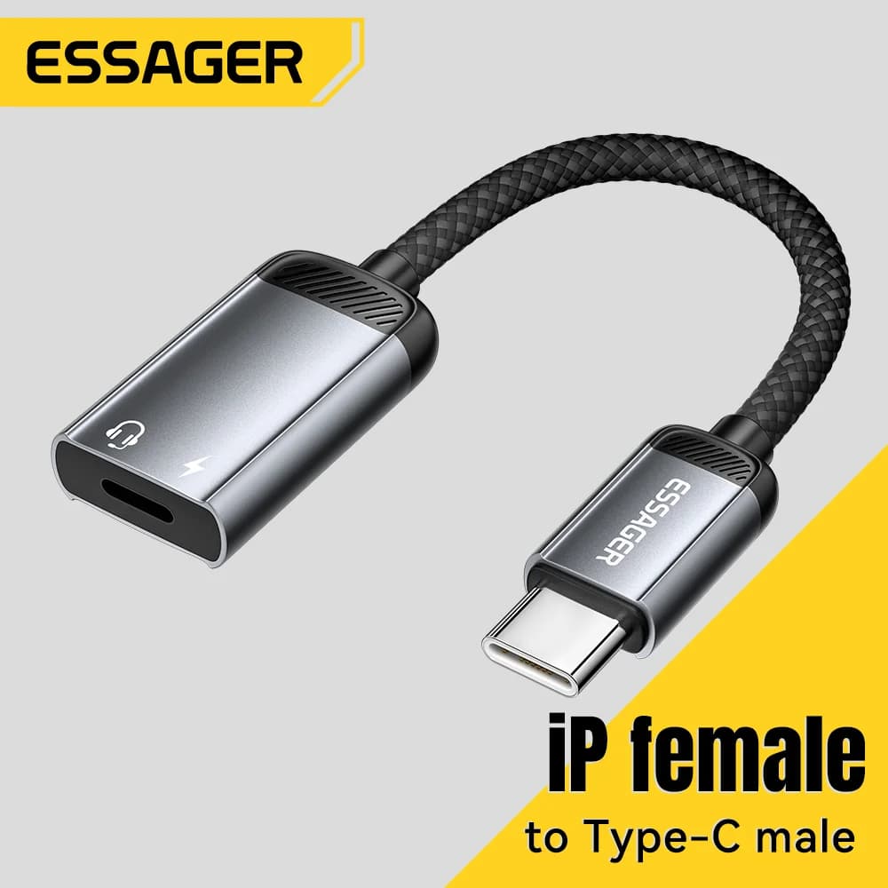USB-C vrouw naar Lightning man OTG-audio-adapter