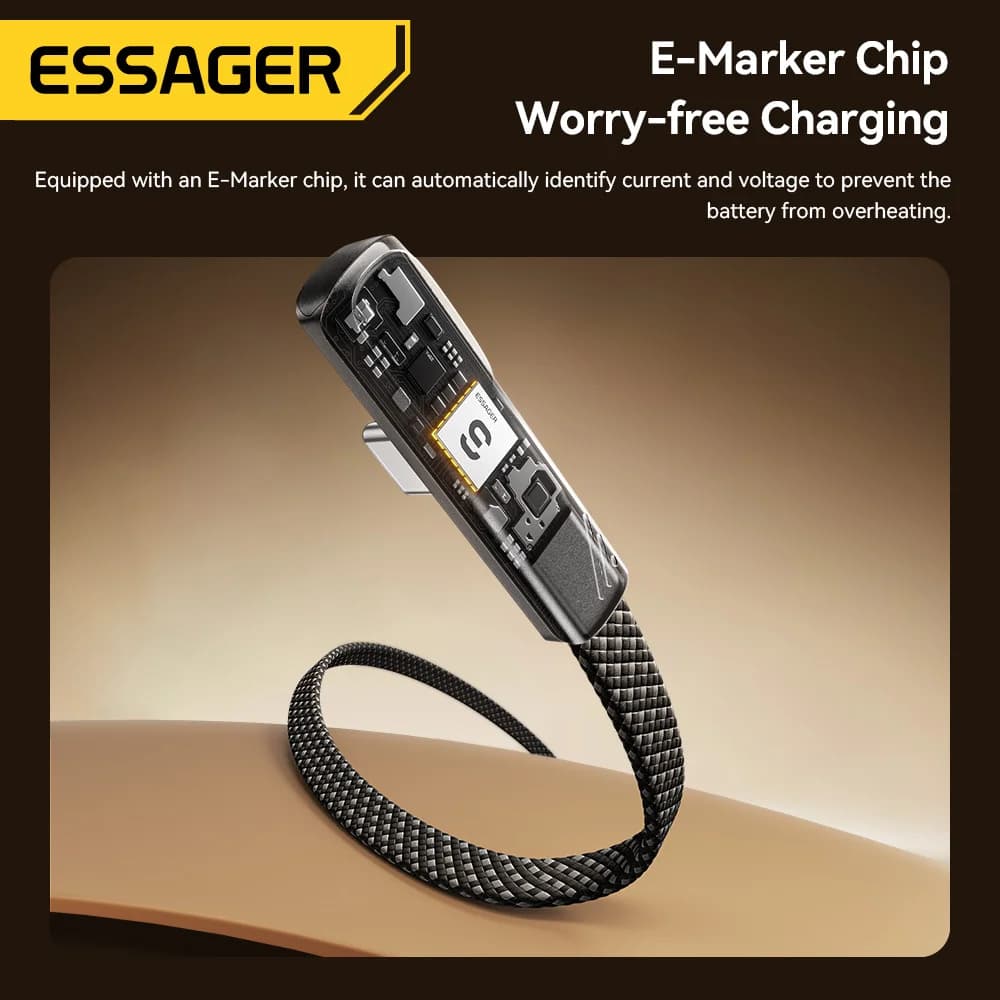 Elbow 240W USB-C-kabel voor snel opladen