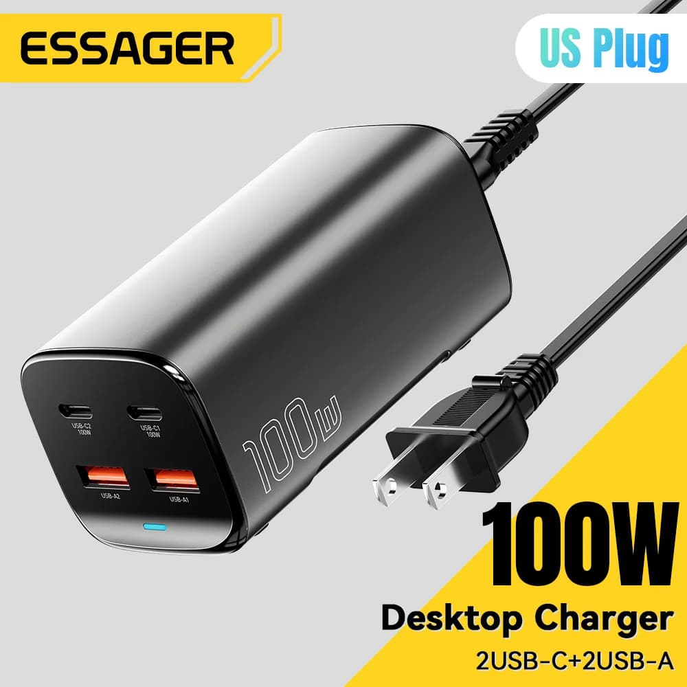 100W 4-in-1 GaN Desktop Laptoplader