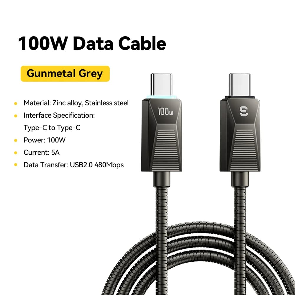 240W RVS USB-C snellader kabel