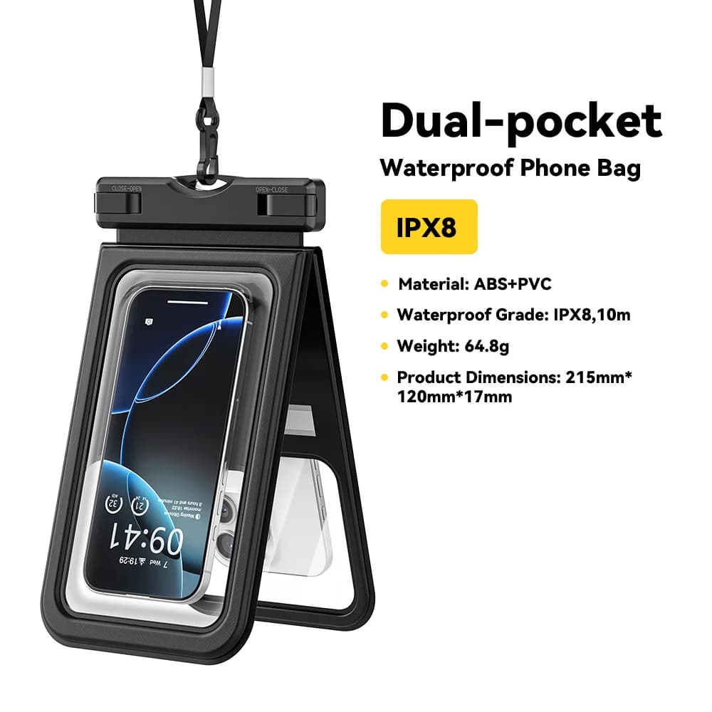 IPX8 Waterdichte Telefoonhoes met Dubbel Zakje