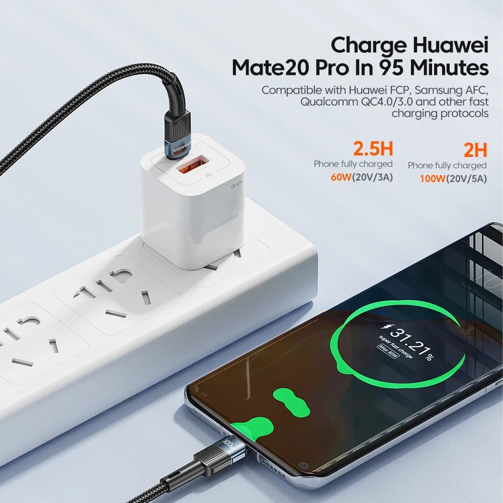 100W USB-C naar USB-C snellaadkabel 3m