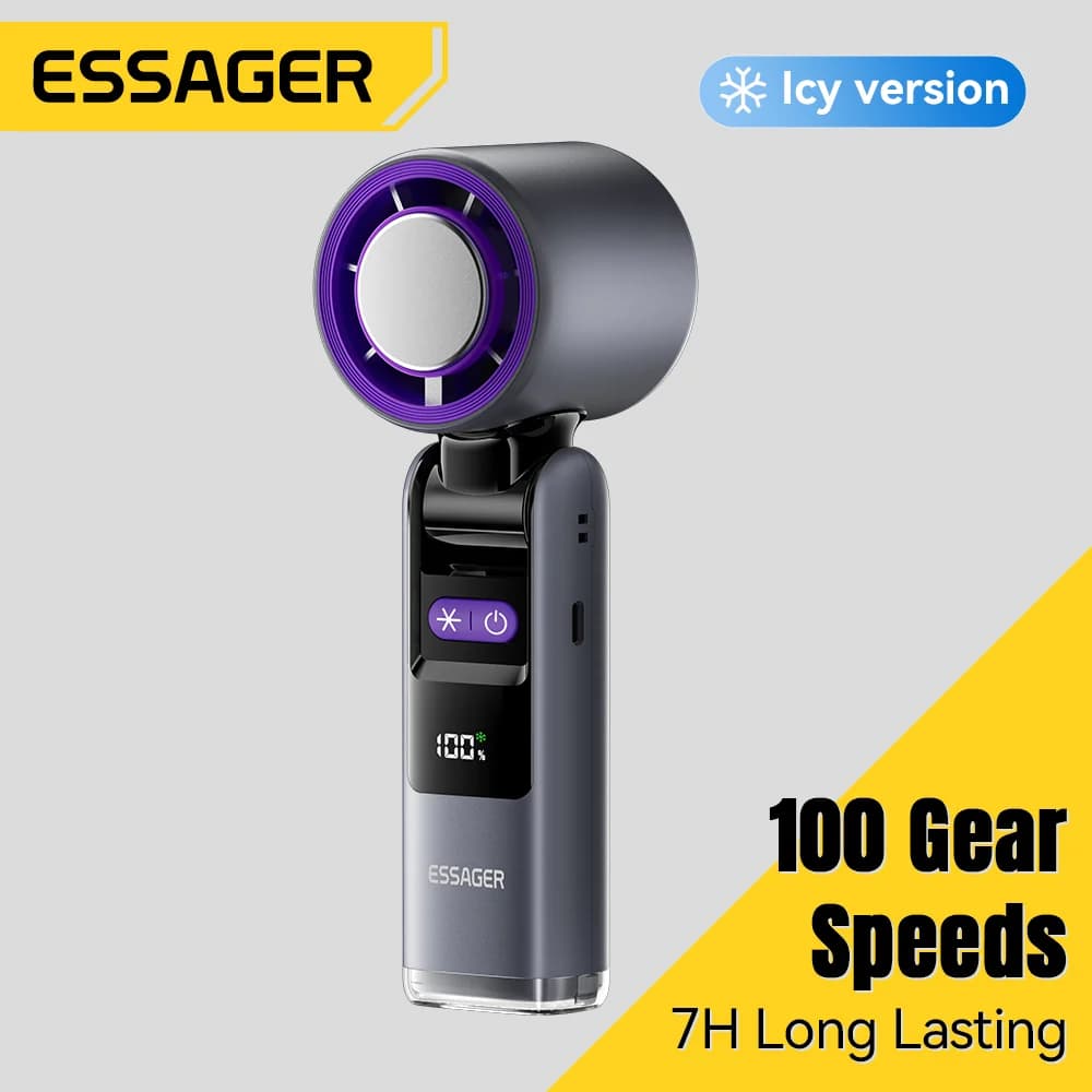 Draagbare handheld turboventilator met digitaal display
