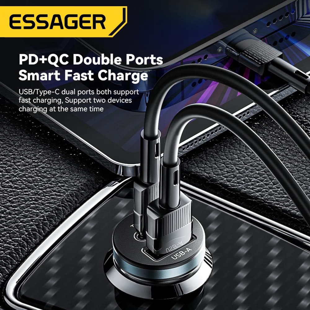 30W USB-C autolader met Quick Charge 3.0